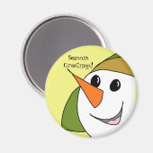 Frohe Festtage lächeln Snowman Magnet (Vorderseite/Rückseite)