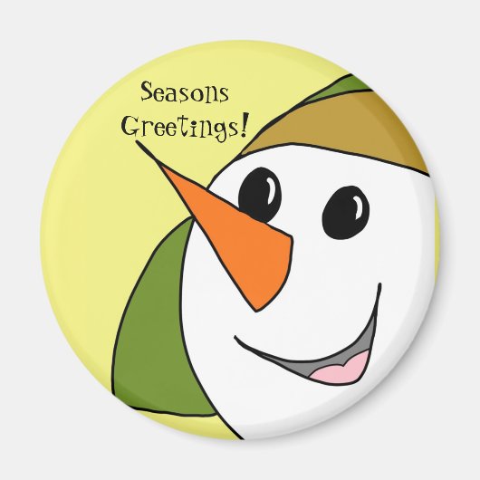 Frohe Festtage lächeln Snowman Magnet (Vorne)
