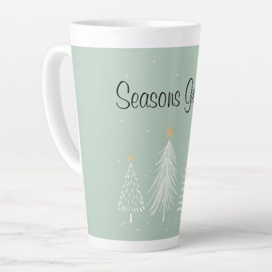 Frohe Festtage Latte Tasse (Linke Ecke)