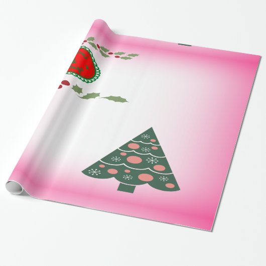 Frohe Festtage Lebhafte Grüne Grenze Geschenkpapier (Ungerollt)