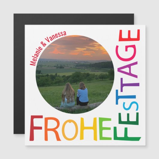 Frohe Festtage Magnetische Foto Karte (Vorne/Hinten)