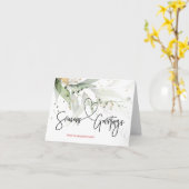 Frohe Festtage Moderne Weihnachts-Eukalyptuskarte Karte (Gelbe Blume)