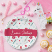 Frohe Festtage | Niedlicher Schneeflocken & Herzau Pappteller (Party)