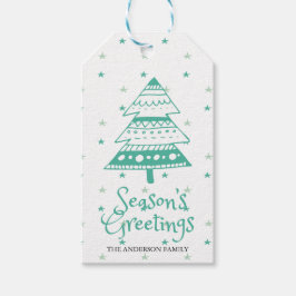 Frohe Festtage Niedlicher Weihnachtsbaum Geschenkanhänger