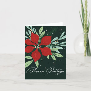Frohe Festtage Poinsettia Weihnachtsdesign Feiertagskarte