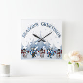 FROHE FESTTAGE QUADRATISCHE WANDUHR (Zuhause)