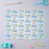 Frohe Festtage Rosa Flamingo in Weihnachtsmannmütz Seidenpapier (Basteln)