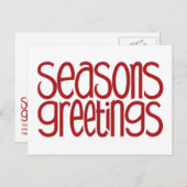 Frohe Festtage Rote Postkarte (Vorne/Hinten)