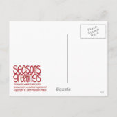 Frohe Festtage Rote Postkarte (Rückseite)