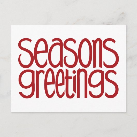 Frohe Festtage Rote Postkarte (Vorderseite)