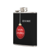Frohe Festtage Rote Ziermöbel Vinyl Wrapped Flask Flachmann (Links)