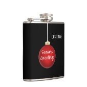 Frohe Festtage Rote Ziermöbel Vinyl Wrapped Flask Flachmann (Rechts)