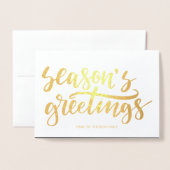 Frohe Festtage schicke moderne Kalligrafieschrift Folienkarte (Vorderseite mit Umschlag)