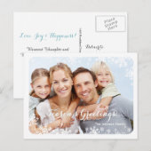 Frohe Festtage - Schneeflocken PostCard Feiertagspostkarte (Vorne/Hinten)