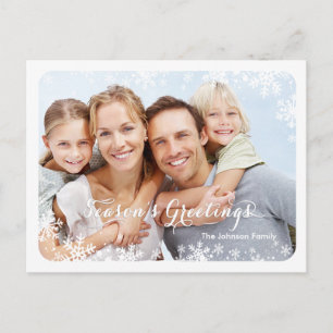 Frohe Festtage - Schneeflocken PostCard Feiertagspostkarte