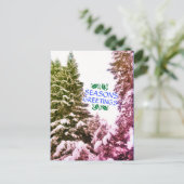 Frohe Festtage TREES ANTIQUE POSTCARD Postkarte (Stehend Vorderseite)