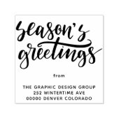 Frohe Festtage Typografie Firmenname Anschrift Permastempel (Design)