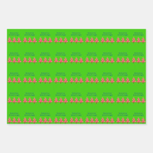 Frohe Festtage-Umschlagpapier Geschenkpapier Set (Vorderseite 3)