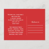 Frohe Festtage von der Familie, Postkarte (Rückseite)