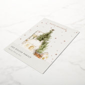 Frohe Festtage von Pastel White Snow Trees Folien Feiertagskarte (Gedreht)