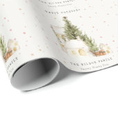 Frohe Festtage von Pastel White Snow Trees Geschenkpapier (Rolleneckpunkt)