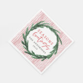 Frohe Festtage Wasserfarbenkrade + Tartan Serviette (Ecke)