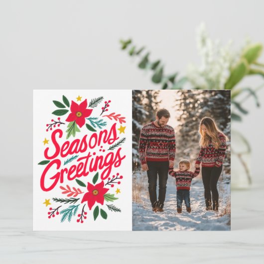 FROHE FESTTAGE Weihnachten CUSTOM 2 FOTO (Stehend Vorderseite)