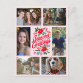 FROHE FESTTAGE Weihnachten CUSTOM 6 FOTO Urlaub Postkarte (Vorderseite)