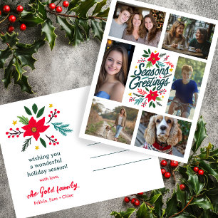 FROHE FESTTAGE Weihnachten CUSTOM 6 FOTO Urlaub Postkarte