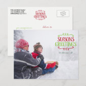 Frohe Festtage Weihnachts-Foto Postkarte (Vorne/Hinten)