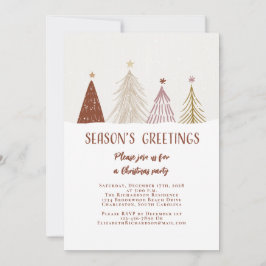 Frohe Festtage Weihnachtsbäume Elegantes Party Einladung