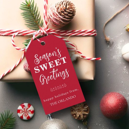 Frohe Festtage Weihnachtsfeiertag Rot Weiß Geschenkanhänger