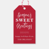 Frohe Festtage Weihnachtsfeiertag Rot Weiß Geschenkanhänger (Vorderseite)