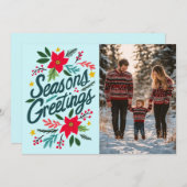 FROHE FESTTAGE Weihnachtsfeiertage CUSTOM FOTO Feiertagskarte (Vorne/Hinten)