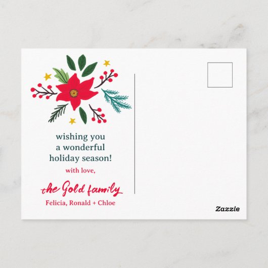 FROHE FESTTAGE Weihnachtsfeiertage CUSTOM FOTO Postkarte (Rückseite)