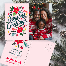 FROHE FESTTAGE Weihnachtsfeiertage CUSTOM FOTO Postkarte