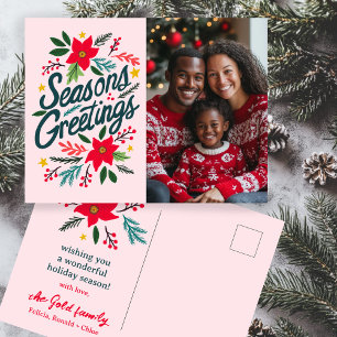 FROHE FESTTAGE Weihnachtsfeiertage CUSTOM FOTO Postkarte