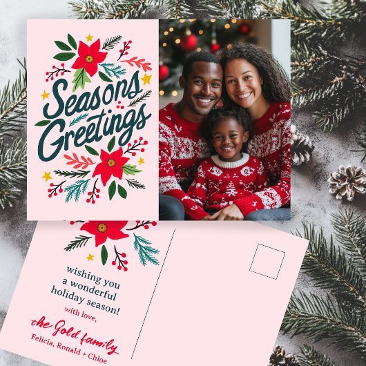 FROHE FESTTAGE Weihnachtsfeiertage CUSTOM FOTO Postkarte