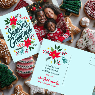 FROHE FESTTAGE Weihnachtsfeiertage CUSTOM FOTO Postkarte