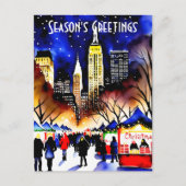 Frohe Festtage Weihnachtsmarkt New York Postkarte (Vorderseite)