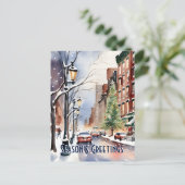 Frohe Festtage Weihnachtsstraße New York Postkarte (Stehend Vorderseite)