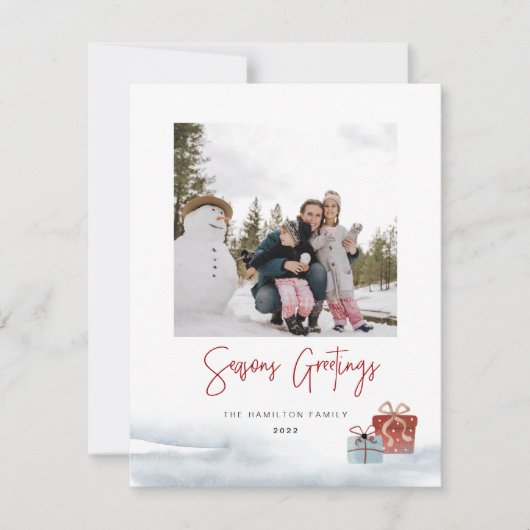 Frohe Festtage Wintergeschenkkarte Feiertagskarte (Vorderseite)