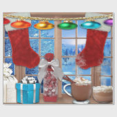 Frohe Festtage Wrapping Paper Geschenkpapier (Flach)