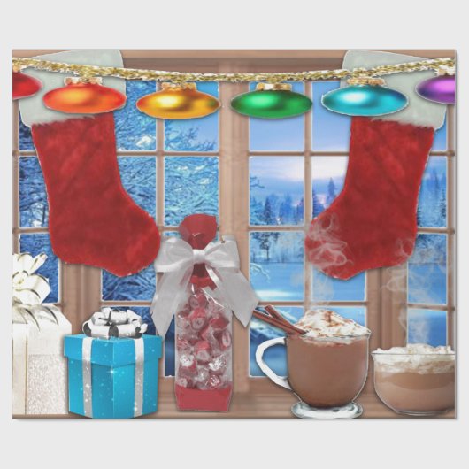 Frohe Festtage Wrapping Paper Geschenkpapier (Flach)