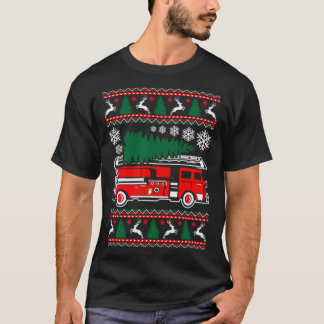 Frohe Feuerwehrmann Ugly Weihnachts Sweater Funny  T-Shirt