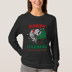 Frohe Fisch-Weihnachten Fisch Angelvater Fischer W T-Shirt