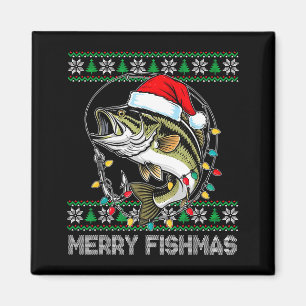 Frohe Fisch-Weihnachten Lustiges Angel-Weihnachten Magnet
