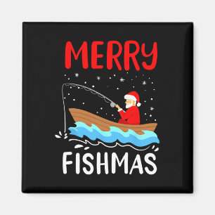 Frohe Fisch-Weihnachten Lustiges Weihnachten Santa Magnet