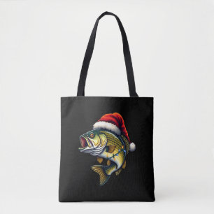 Frohe Fisch-Weihnachten Santa-Angler Liebhaber Lus Tasche