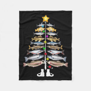 Frohe Fisch-Weihnachten Weihnachtsbaum Lustiger An Fleecedecke